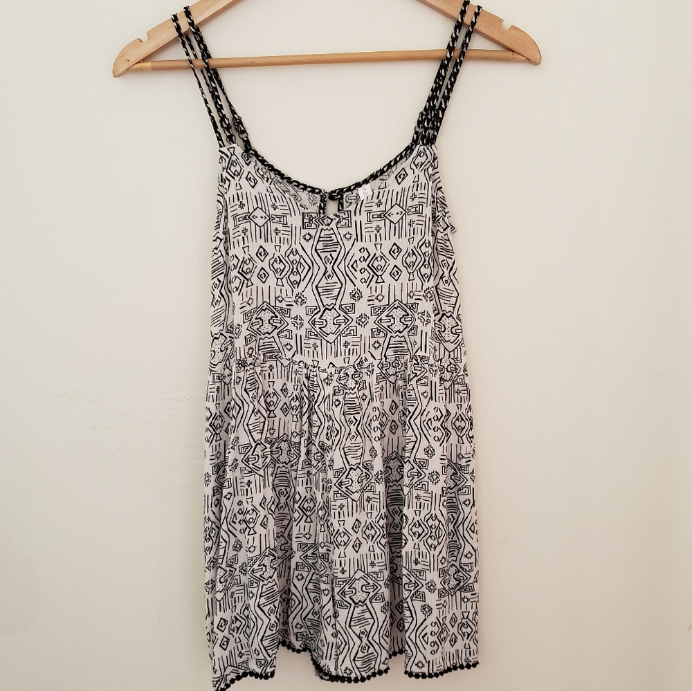 Black and white patterned one piece romper
